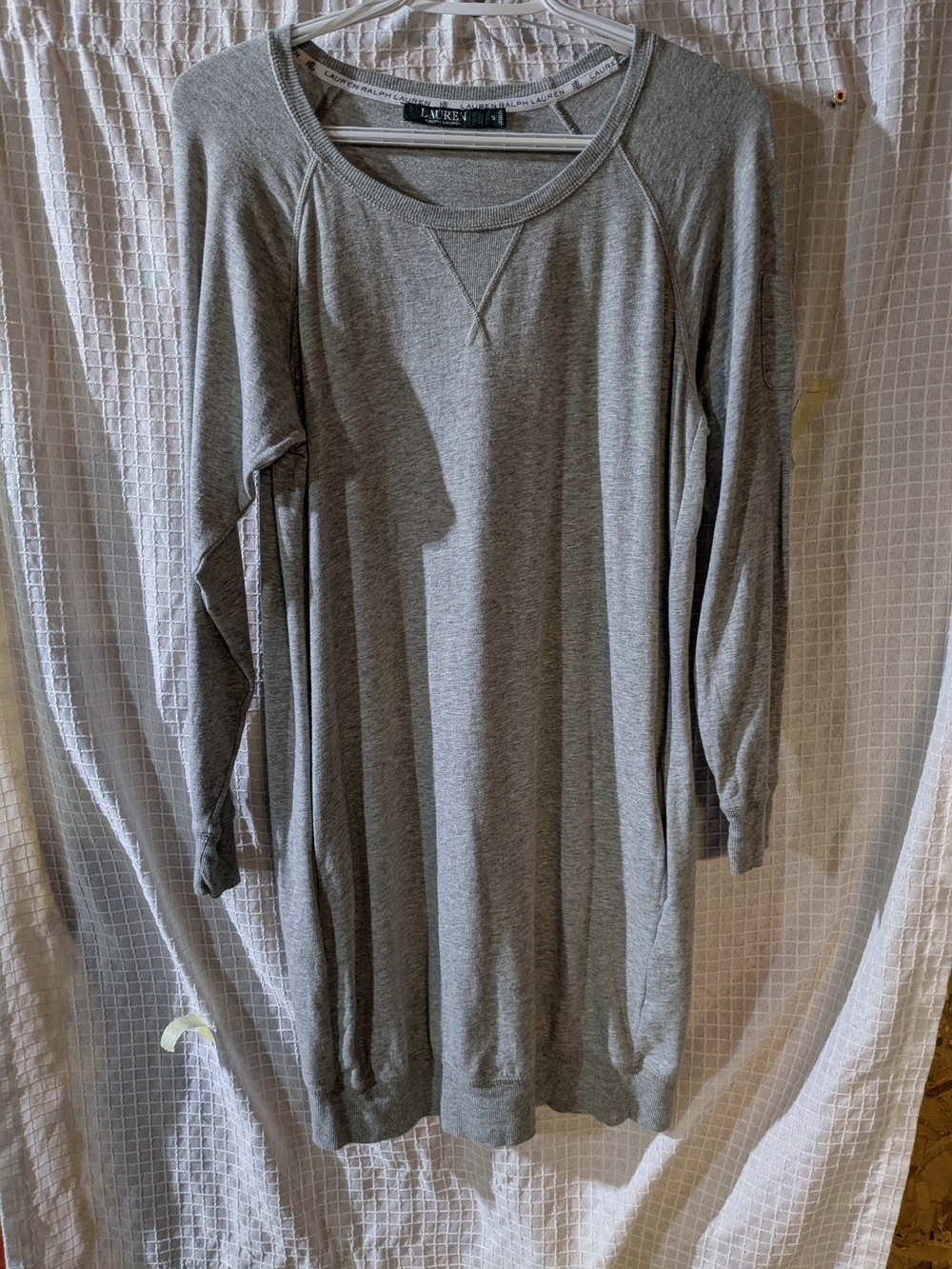 Lauren Ralph Lauren Heather Gray Long Sleeve Knit Shift Dress